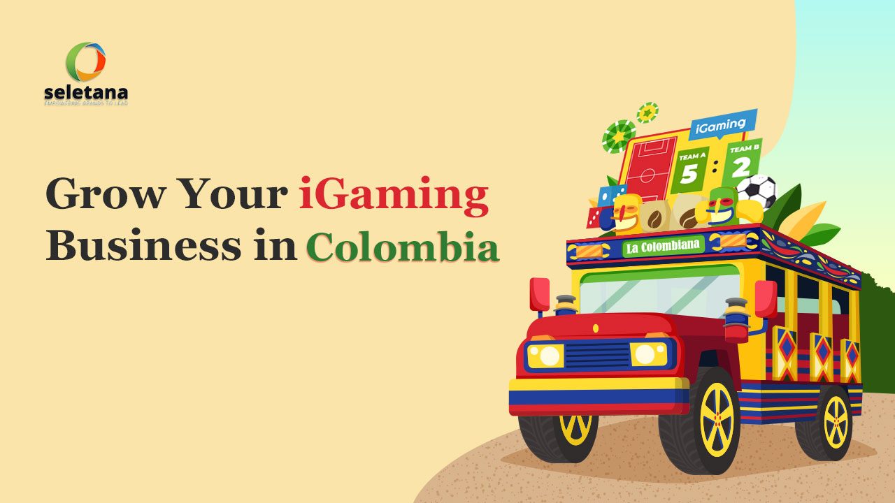 colombia igaming market illustration with casino betting elements